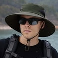 thumbnail image 4 of Sombrero para el sol para hombres y mujeres, impermeable, de ala ancha, plegable, para pesca, senderismo, jardín, safari, playa, 4 of 5