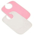 thumbnail image 3 of Nobles 6 Pack Adult Bib Washable Reusable Waterproof Clothing Protector with Vinyl Barrier 18" x 30" Adjustable Snap Closure (White with Pink Backing), 3 of 4