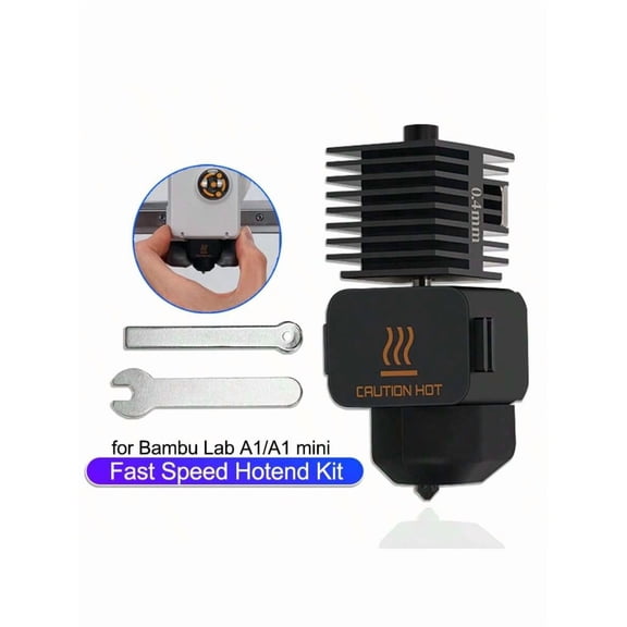 3D Printer Hotend Kit for Bambu Lab A1 & A1 Mini, Hot End Assembly with 0.2/0.4/0.6/0.8mm Hardened Steel Nozzle