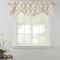 thumbnail image 2 of Tie Up Valances for Windows, Beige Moroccan Adjustable Valance Curtains Window Treatment for Living Room/Bedroom, Morocco Geometric Quatrefoil Lattice Rod Pocket Kitchen Curtains & Drapes 42x12 Inch, 2 of 9