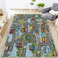 thumbnail image 5 of TIELUTT Children's Carpet Theme Traffic Route Interesting and Of Living Room and Children's Room Soft Side Sofa Throw Large Throw Blanket for Bed 9x8 Area Rug Area Rugs 5x7 under 50 Dog Blanket, 5 of 5