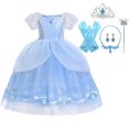 thumbnail image 1 of Disfraz de princesa cenicienta de Disney para niñas, vestido de baile de fiesta para niños, ropa de Halloween Fivean unisex, 1 of 2