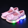 thumbnail image 2 of Quealent Nova Utopia Light Up Toddler Little Girls Dress Ballet Mary Jane Bow Flat Shoes Red for Size 7, 2 of 7
