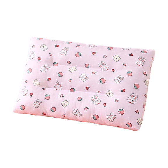 Miwamany Small Neck Support Pillow, 11.81x19.69in Washable Cotton Cartoon Travel Pillow, Soft Plush Nap Rest Cushion for Kids Toddler Nap Time Office Travel Camping Car Airplane