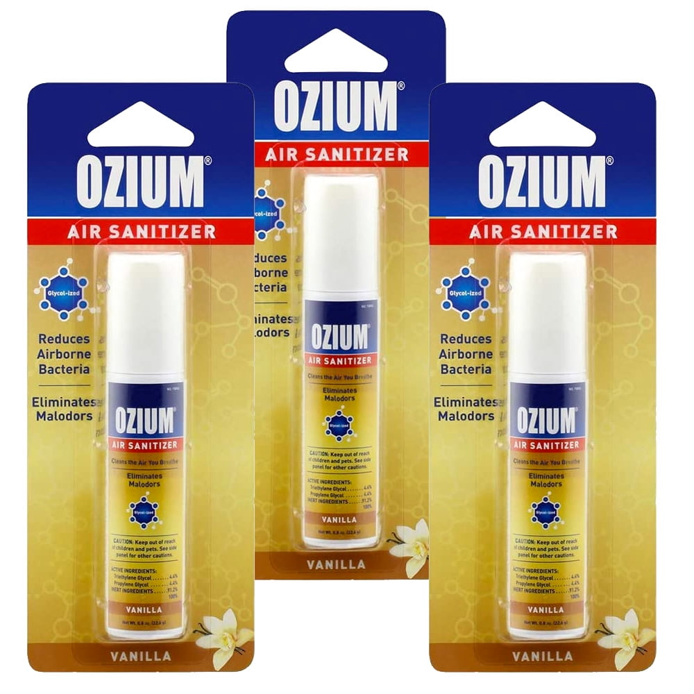 Ozium Air Sanitizer 0.8 oz Spray, Vanilla Scent 3PACK