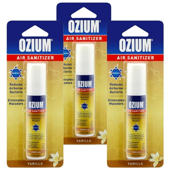 Ozium Air Sanitizer 0.8 oz Spray, Vanilla Scent 3-PACK