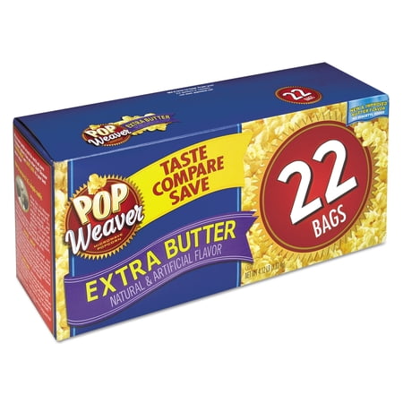 Pop Weaver Microwave Popcorn Extra Butter 2.5 Oz, 22 Ct