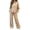 Khaki, variant on Women's Leopard Print 2 Piece Outfit Set, Long Sleeve Pullover Sweatshirt with Elastic Waist Pants, Casual Matching Tracksuit for Fall Winter, Travel, Lounge and Daily Wear