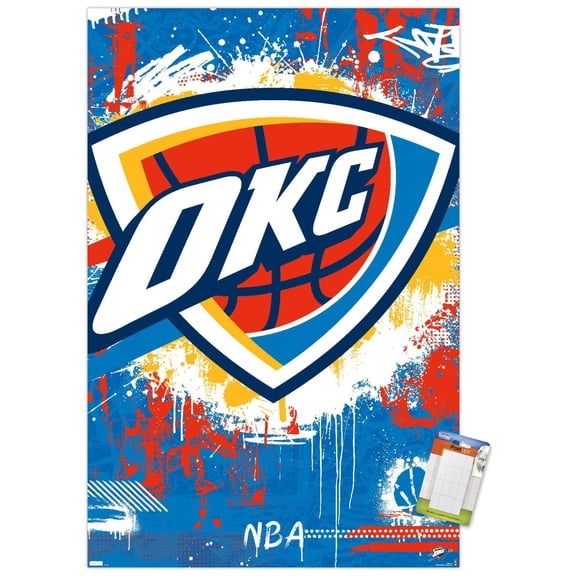 NBA Oklahoma City Thunder - Maximalist Logo 23 Wall Poster, 22.375" x 34"