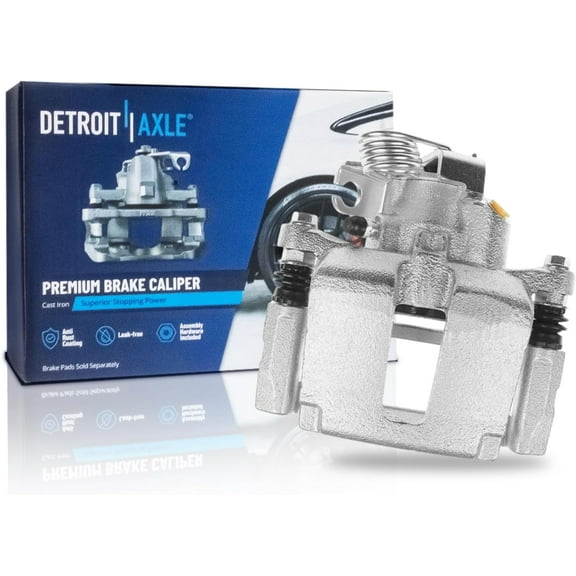 Detroit Axle - Rear Left Brake Caliper for Ford Explorer Flex Taurus Lincoln MKT MKS Police Interceptor Sedan Utility Driver Side Brake Caliper with Bracket Replacement