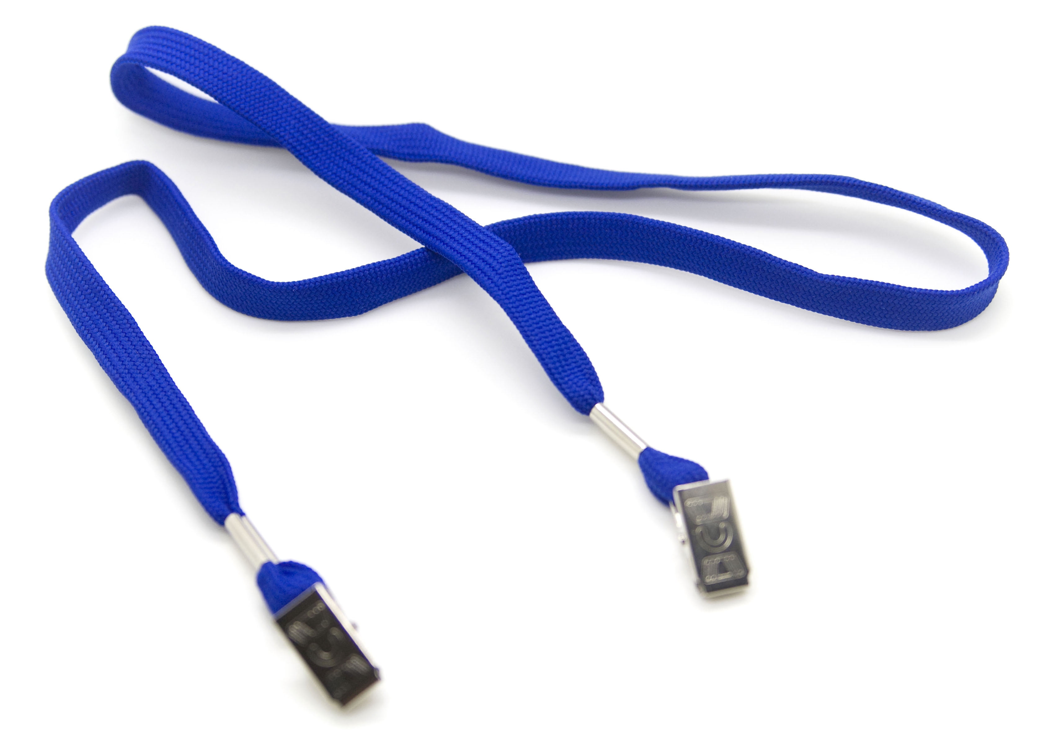 Pack of 100 pcs - 1/2" wide Black Flat Lanyard with Open Ended Clips