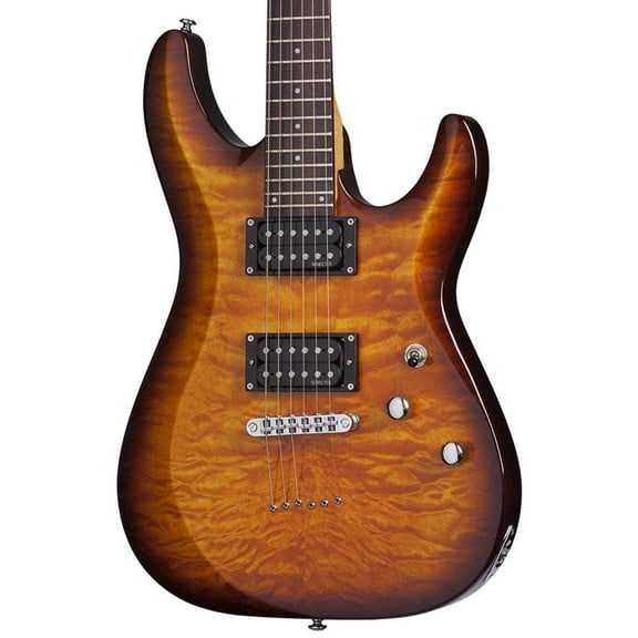 Schecter 433 C-6 Deluxe Solid-Body Electric Guitar, Left Handed, Satin Black