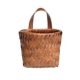thumbnail image 2 of AYktou Woven Hanging Basket, Imitation Wicker Wall Basket for Door Mail Flower Planters, Farmhouse Decor Water Hyacinth Storage Basket - Boho Mounted Organizer Dried Flower Plants Front Door Basket, 2 of 9