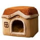 thumbnail image 1 of Cama plegable para perros, casa, tienda de campaña para gatos, cama para dormir, suministros para cachorros y s, felpa acogedora 40x32x35cm Marrón Yuyangstore Nido Cama Casa, 1 of 4