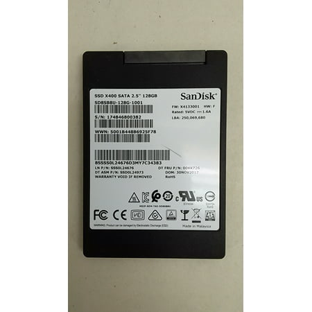 Used SanDisk SD8SB8U-128G SSD X400 128GB 2.5" SATA III (6.0Gb/s) Solid State Drive