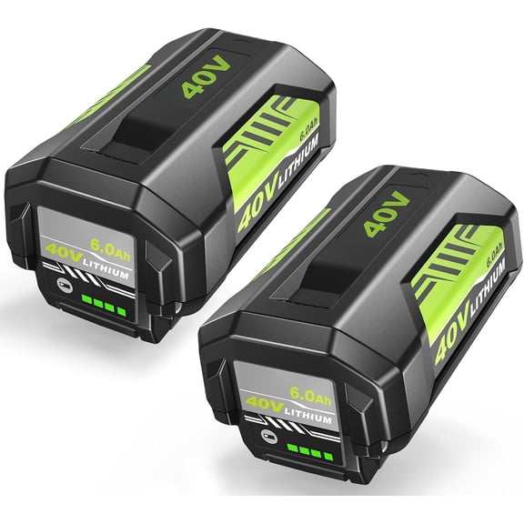 2-Pack 6000mAh 40 Volt OP4060 Replacement for Ryobi 40V Battery 6.0Ah Compatible with Ryobi 40 Volt Lithium Battery OP40602 OP40601 OP4060A1 OP4026A OP4075A