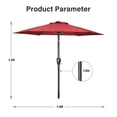 thumbnail image 4 of Sombrilla de patio Simple Deluxe de 2,3 m para exteriores con 6 varillas, color rojo, 4 of 7