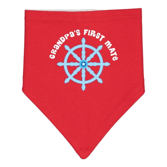 Inktastic Grandpas First Mate Sailing Nautical Boys Baby Bandana Bib