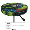 thumbnail image 4 of Round Bar Stool Seat Covers, Realistic Style Wolf Warrior Elastic Round Chair Cover Stool Seat Slipcover Bar Stool Cushions Round Pad for 12-14 inch, 4 of 7