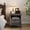 Dark Rustic Oak, variant on KeyWhat Farmhouse Nightstand, 3 Drawer Wood Side Table with Charging Station for Bedroom, Living Room - Antique White