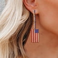 thumbnail image 3 of KDSJSXW Earrings Usa American Flag Dangle Shining Teardrop Crystal Drop Earrings for Women Patriotic 4Th of July Independence Day Gift Sparkling Rhinestone Vintage Earrings (A,One Size), 3 of 4