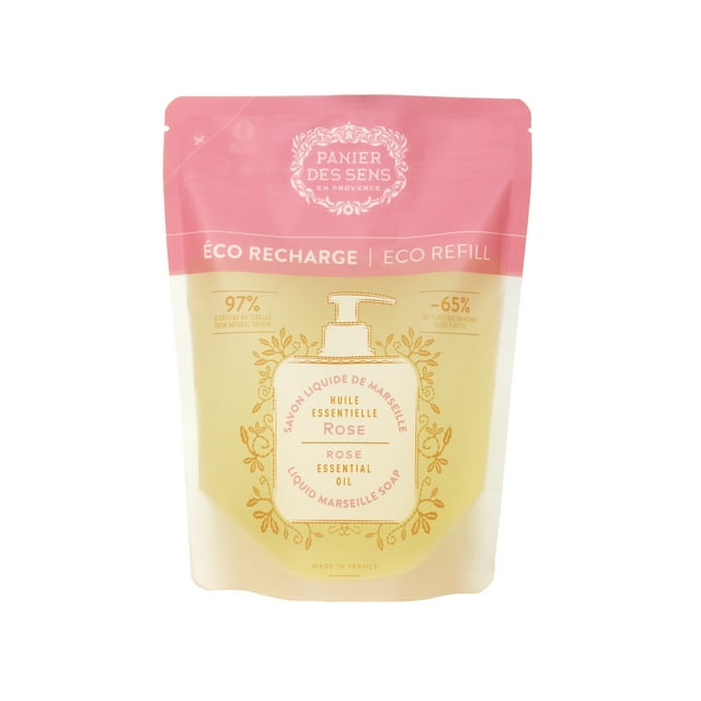 Panier Des Sens Recharge de Savon de Marseille Liquide à la Rose Régénérante 16,9 Onces