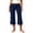 Navy, variant on BUIGTTKLOP Womens Fold over Capri Pants Side Drawstring Flowy Low Rise Wide Leg Yoga Capris Comfy Palazzo Lounge Bottoms