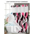 thumbnail image 4 of No Hook Cloth Fabric Shower Curtain with Snap in Liner, Pink Stripe Waterproof Shower Curtains Set with See Through Top Window, Gradient Grey Moire Geometric Modern Abstract Bath Curtains 36"x78", 4 of 6
