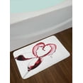 thumbnail image 2 of Wine Bath Mat, Heart Shape with Spilling Red Wine in Glasses Romantic Valentines Day Concept, Non-Slip Plush Mat Bathroom Kitchen Laundry Room Decor, 29.5 X 17.5 Inches, Burgundy White Pink, Ambesonne, 2 of 2