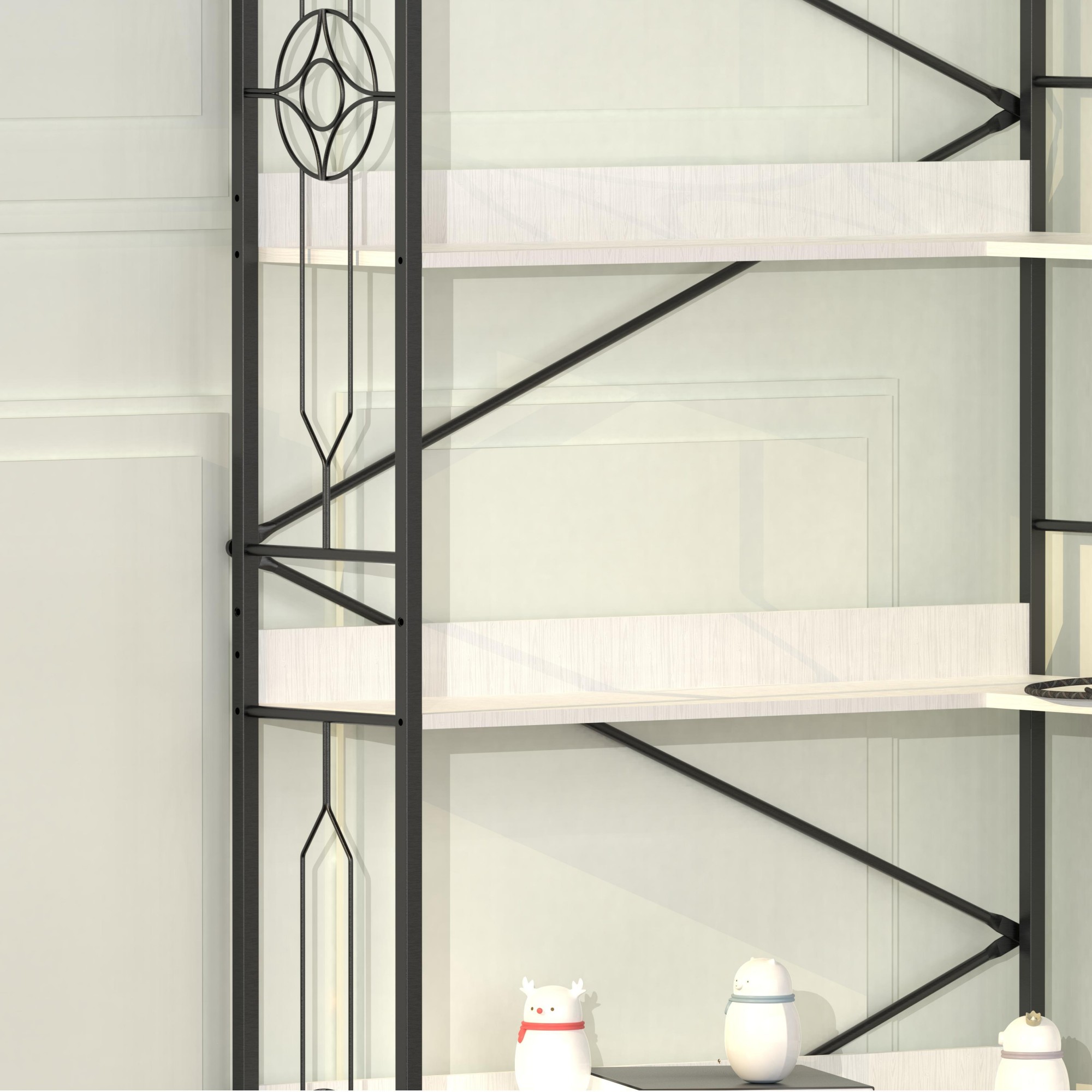 5 Shelf Bookcase,Modern Corner Bookshelf,Large Open Shelf Display Bookcase,Tall Bookshelves Storage Display Rack for Bedroom, Living Room,White