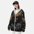 thumbnail image 3 of Daiia Vintage Ornate Skull UPF 50+ Sun Protection Hoodie Jacket Lightweight Long Sleeve Sun Shirt for Women Men with Pocket Hiking Outdoor-Medium, 3 of 7