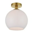 thumbnail image 3 of Baxter 1 Light Brass Flush Mount With Frosted White Glass, 3 of 5