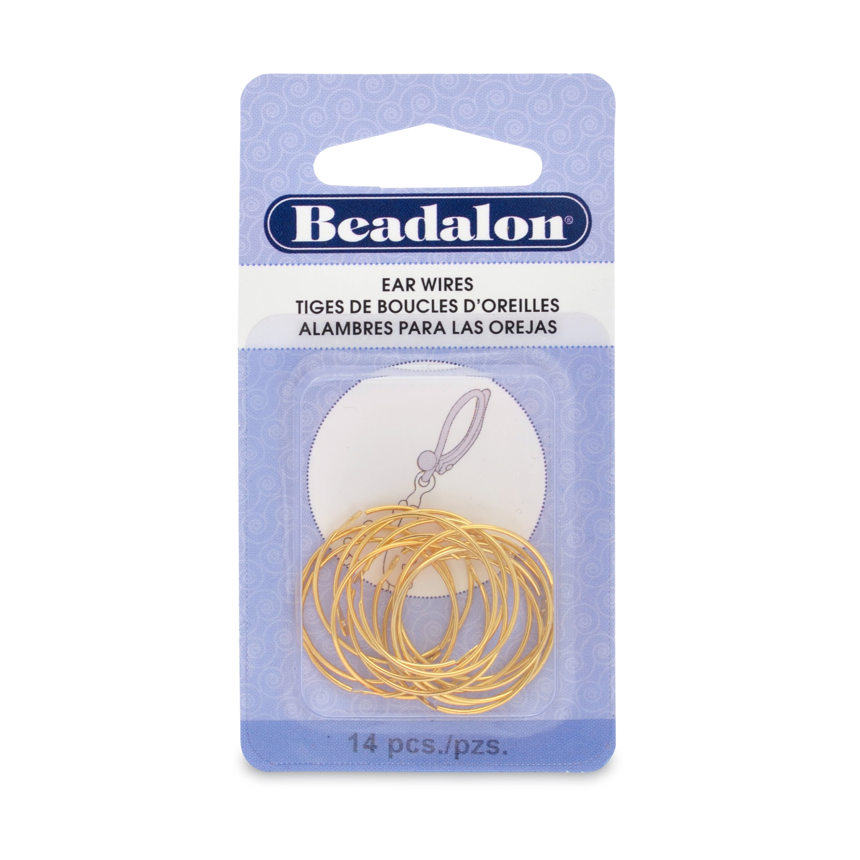 Beadalon Ear Wires, Beading Hoops, Gold Color, 20mm, 14/Pkg. - Walmart