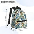 thumbnail image 4 of Vsdgher Dinosaurs And Leaves Print Unisex Large Capacity Bookbag Schoolbag Casual Daypack for High School/College/Teens/Travel/Work, 4 of 8