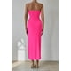 thumbnail image 2 of Vestido PRETTYGARDEN Maxi Tubo Sin Tirantes Rojo Rosa M, 2 of 6