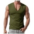 thumbnail image 2 of uikmnh Tank Tops Men,Solid Color Mens Loose Vest V Neck Mens Vest Simple Casual Style,T Shirt Vest,Mens Tank Top(Color:AG,Size:S), 2 of 6