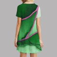 thumbnail image 6 of JTZGDY Summer Dresses for Women Loose Fit Casual Tie Dye Marble Print Crewneck Tshirt Dress Short Sleeve Sundress Beach Cover Ups Green XXL, 6 of 7