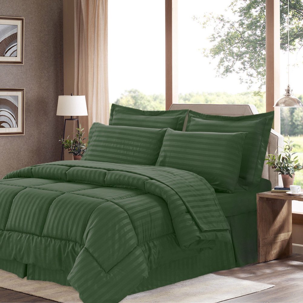 Basic 8Piece Down Alternative Bed in a Bag Comforter Set Queen