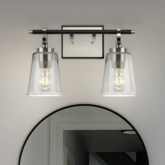 Luxury Classic Bath Light, Small Size: 9.125''H x 6.625''W, with Traditional Style Elements, Brushed Nickel Finish, UHP4942 from the Norfolk Collection by Urban Ambiance