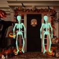 thumbnail image 4 of **Glow-In-The-Dark Halloween Skeleton Decorations**;**Rotatable Full Body Luminous Skeletons**;**Indoor-Outdoor Halloween Party Lighting**;** Plastic Halloween Yard Art**, 4 of 5