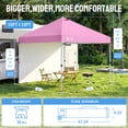 thumbnail image 3 of CROWN SHADES 10'x10' Instant Canopy Tent with 1 Sidewall with One Push Setup Sun Shelter for Events Parties Pink, 3 of 9