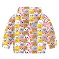 thumbnail image 2 of Mercatoo Girls Spring Autumn Jacket Toddler Girls Zipper Print Windproof Hooded Coat&jacket Girls Travel Clothes, 2 of 3