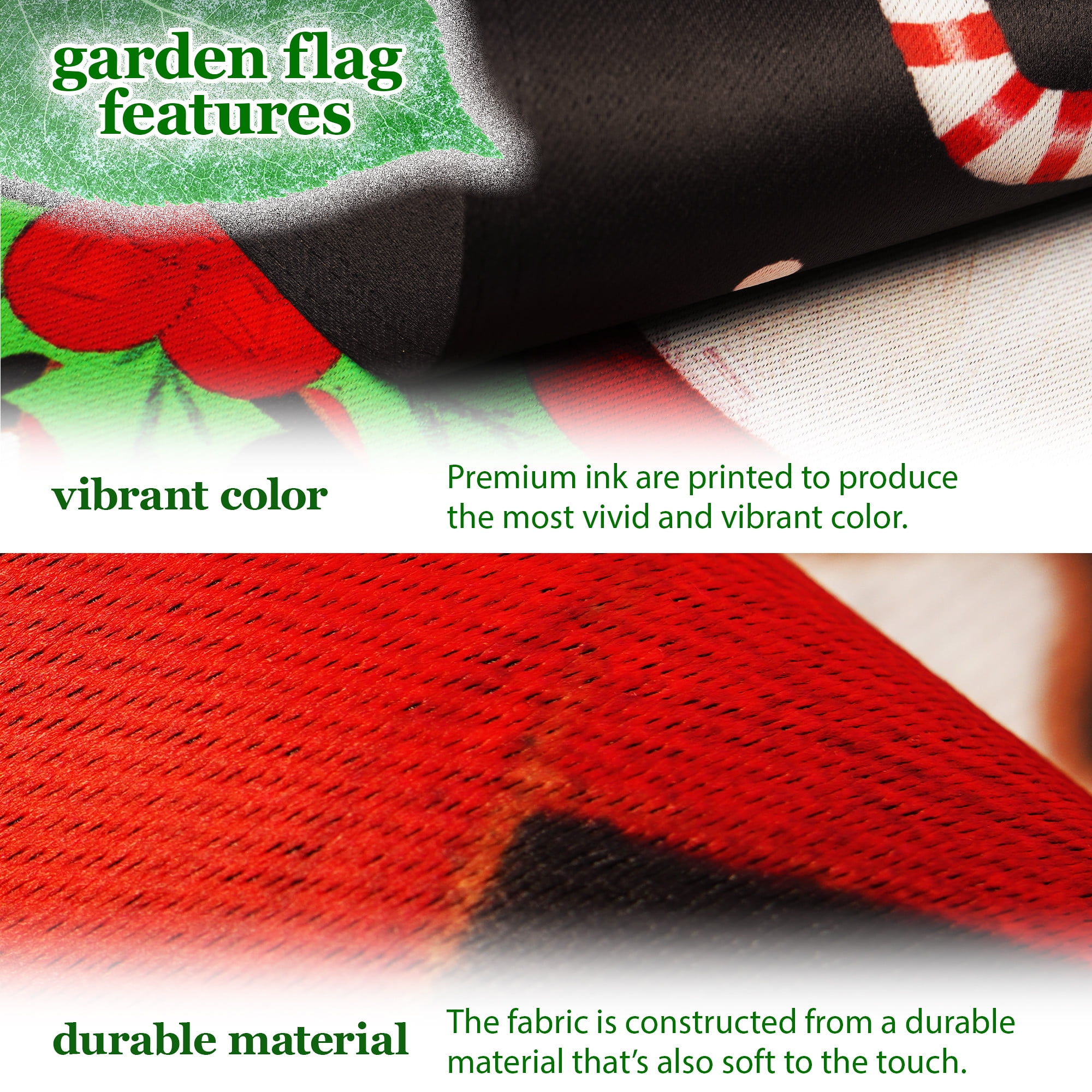 G128 2sets: 36"x16" Garden Yard Flag Stand & 12"x18" Double-Sided Joyful Santa Christmas Garden Flag