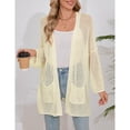 thumbnail image 3 of Women's Open-Front Long Sleeve Mesh Knit Cardigan with Pockets, 3 of 5
