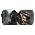 thumbnail image 2 of Yuyamidu Horse Car Sun Shade American Flag Auto Sun Visor Vehicle Accessories for Truck SUV Van Universal Automotive Front Windshield Sunshade Keeps Out UV Rays, 2 of 5