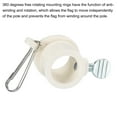 thumbnail image 4 of Uxcell  Flag Pole Rings Mounting Clips Rotating Fasteners 6 Pack White 19mm x 27mm, 4 of 5