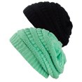 thumbnail image 1 of Bonnet Tricoté pour Femmes (2 PACK), Noir/sauge, 1 of 1