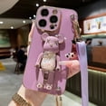 thumbnail image 1 of Funda de teléfono con correa y soporte de oso de arena movediza para iphone 14, 12 Pro Max, MiNi, 11, 13 Pro, X, XS, XR, 6 S, 7, 8 Plus, SE Fivean unisex, 1 of 2