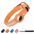 thumbnail image 1 of YOPTOP Reflective AirTag Dog Collar,Padded for Apple Air Tag  Adjustable Dog Collar with AirTag Holder Case for Heavy Duty Small Medium Large Dogs,Orange,L（17"-20"）, 1 of 7