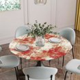 thumbnail image 5 of Red Ombre Round Tablecloth for 36-44 Inch Tables, Fitted Table Cover with Elastic Edge, Gradient Abstract Art Vintage Waterproof Outdoor Table Cloth Protector for Patio Garden Dinner Picnic, 5 of 9